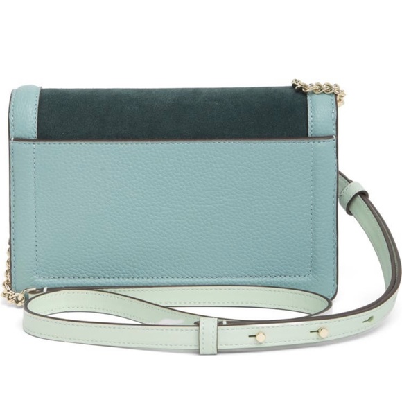 NWT Kate Spade green color block flap crossbody bag and NWT mint wristlet set - Picture 8 of 15